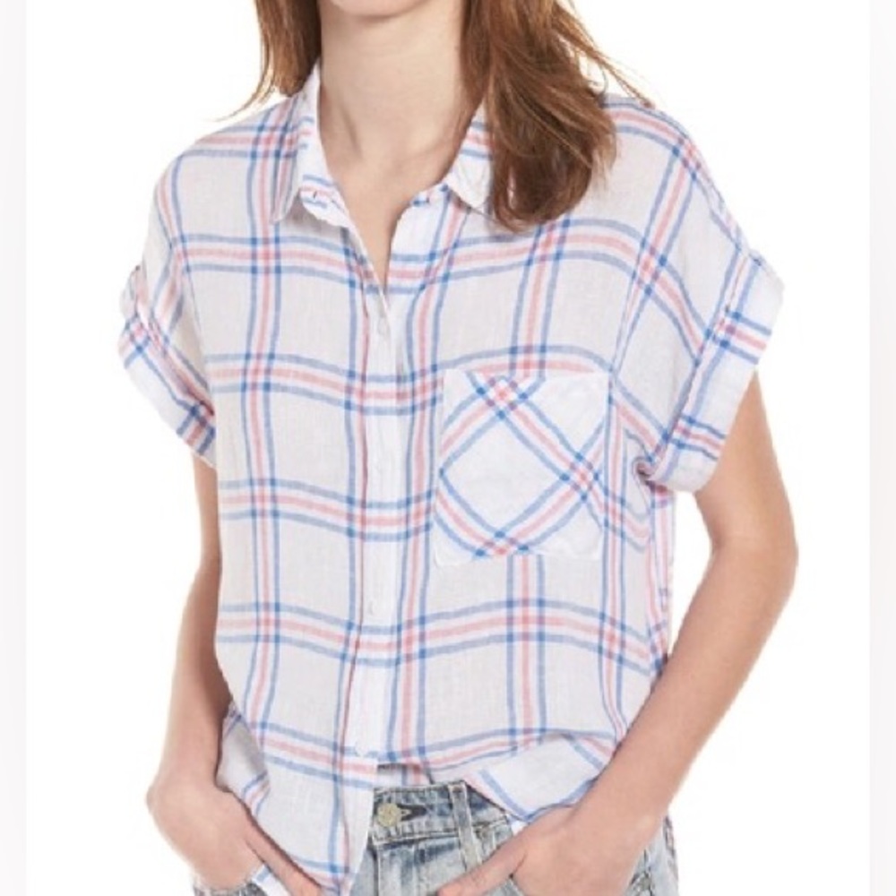 Rails Whitney Stripe Short Sleeve Raspberry Azure… - image 1